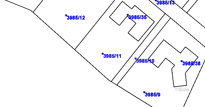 Parcela st. 3985/11 v KÚ Kutná Hora, Katastrální mapa