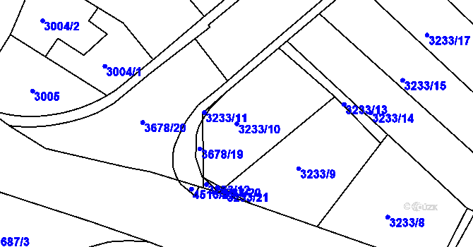 Parcela st. 3233/10 v KÚ Kutná Hora, Katastrální mapa