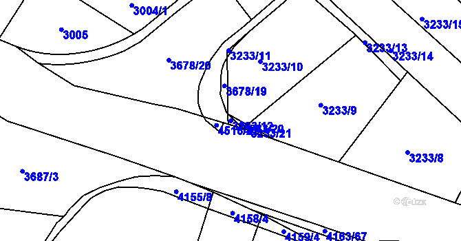 Parcela st. 3233/12 v KÚ Kutná Hora, Katastrální mapa