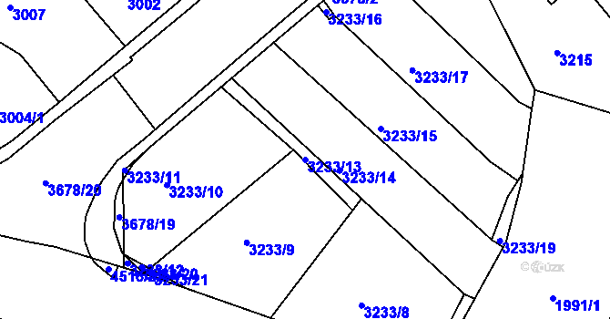 Parcela st. 3233/13 v KÚ Kutná Hora, Katastrální mapa