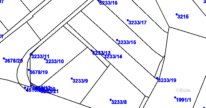 Parcela st. 3233/14 v KÚ Kutná Hora, Katastrální mapa