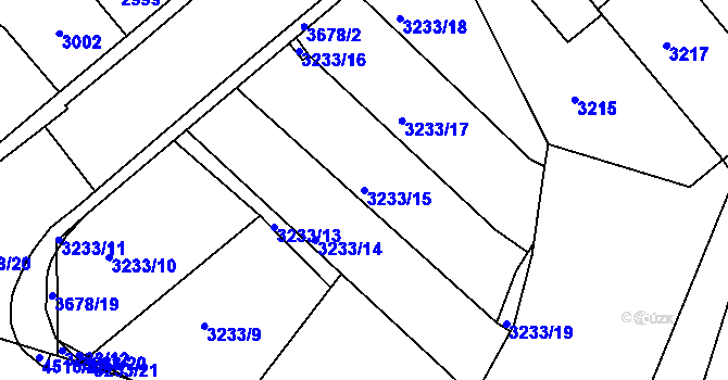 Parcela st. 3233/15 v KÚ Kutná Hora, Katastrální mapa