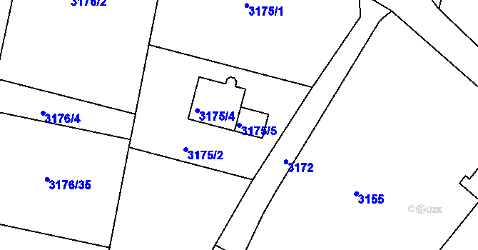 Parcela st. 3175/5 v KÚ Kutná Hora, Katastrální mapa
