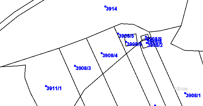 Parcela st. 3908/4 v KÚ Kutná Hora, Katastrální mapa