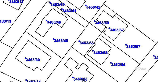 Parcela st. 3463/63 v KÚ Kutná Hora, Katastrální mapa