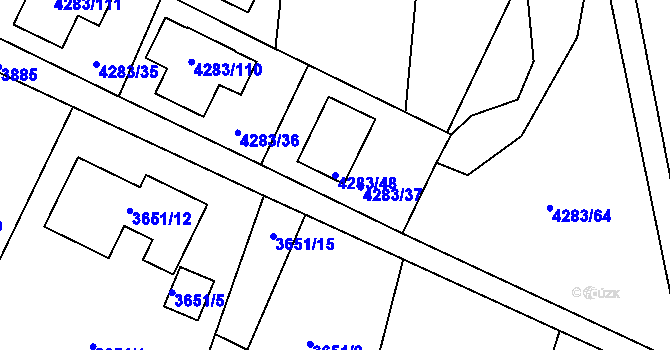 Parcela st. 4283/48 v KÚ Kutná Hora, Katastrální mapa