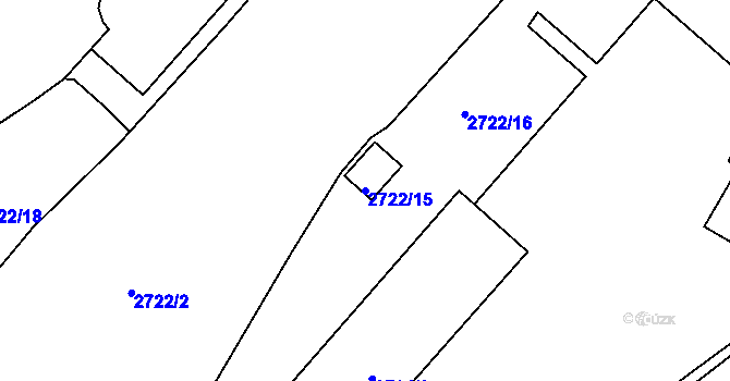 Parcela st. 2722/15 v KÚ Kutná Hora, Katastrální mapa