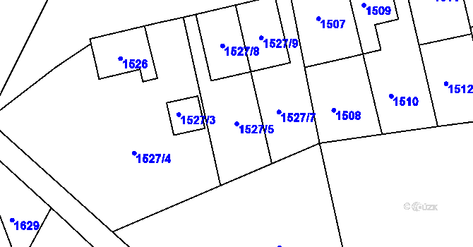 Parcela st. 1527/5 v KÚ Kutná Hora, Katastrální mapa