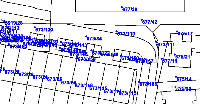 Parcela st. 673/148 v KÚ Kutná Hora, Katastrální mapa