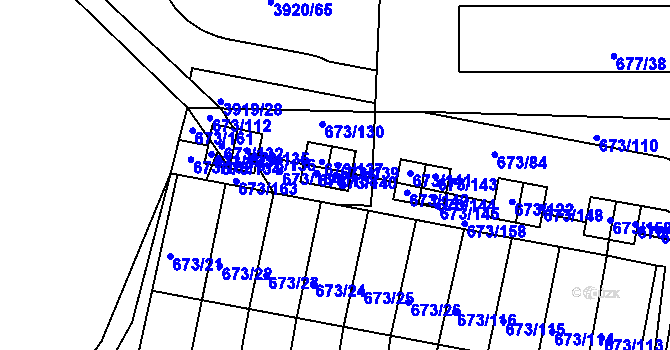 Parcela st. 673/140 v KÚ Kutná Hora, Katastrální mapa