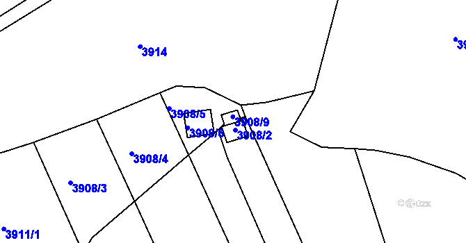 Parcela st. 3908/8 v KÚ Kutná Hora, Katastrální mapa