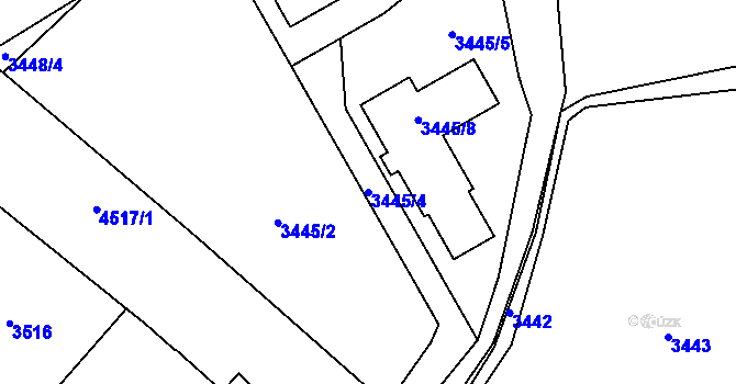 Parcela st. 3445/4 v KÚ Kutná Hora, Katastrální mapa