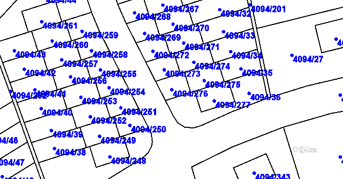 Parcela st. 4094/276 v KÚ Kutná Hora, Katastrální mapa