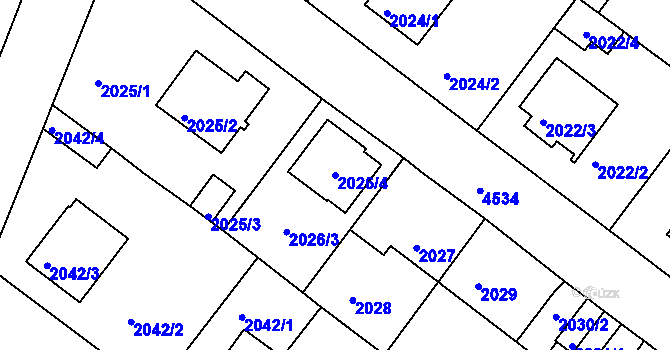 Parcela st. 2026/4 v KÚ Kutná Hora, Katastrální mapa