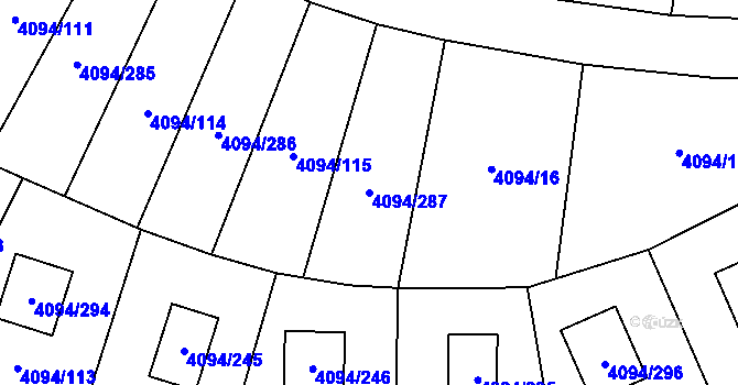 Parcela st. 4094/287 v KÚ Kutná Hora, Katastrální mapa