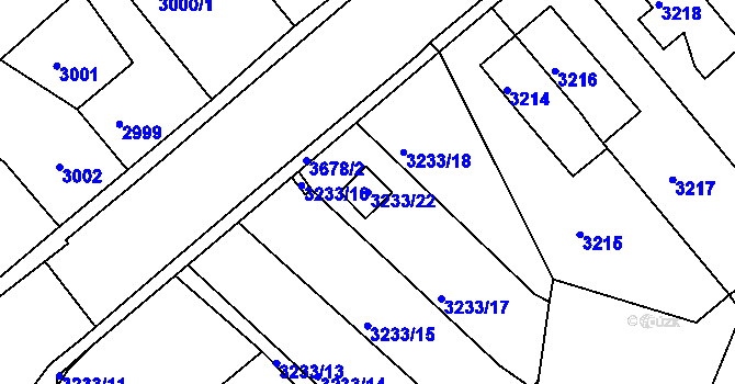 Parcela st. 3233/22 v KÚ Kutná Hora, Katastrální mapa