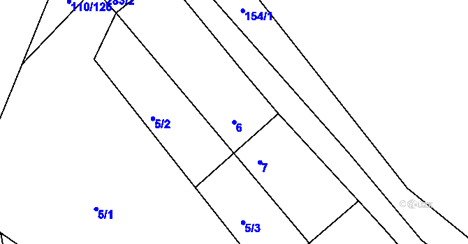 Parcela st. 6 v KÚ Perštejnec, Katastrální mapa
