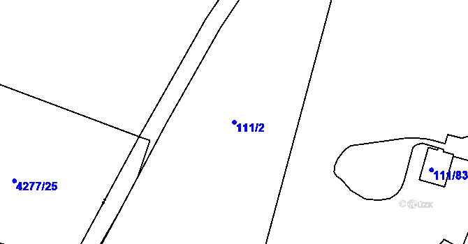 Parcela st. 111/2 v KÚ Perštejnec, Katastrální mapa