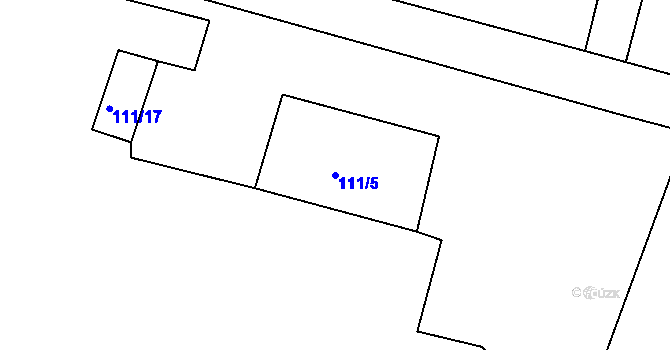 Parcela st. 111/5 v KÚ Perštejnec, Katastrální mapa