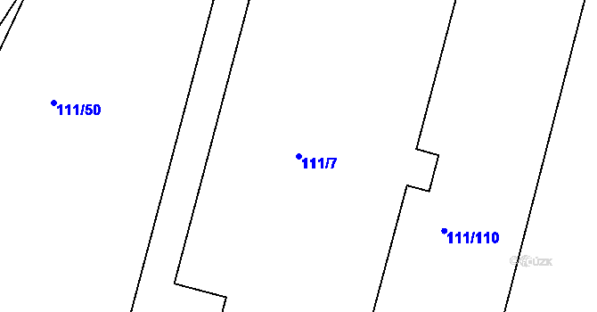 Parcela st. 111/7 v KÚ Perštejnec, Katastrální mapa