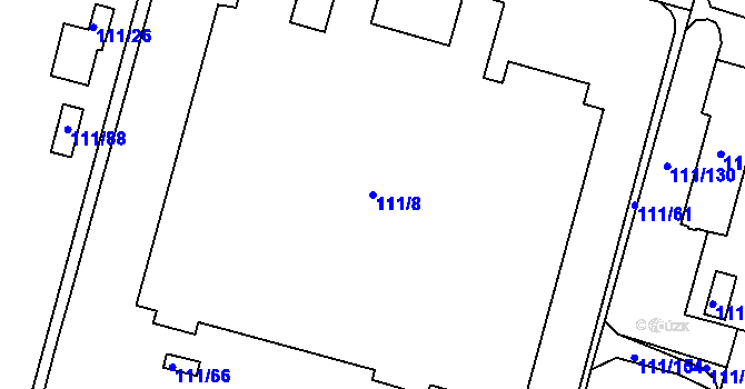 Parcela st. 111/8 v KÚ Perštejnec, Katastrální mapa
