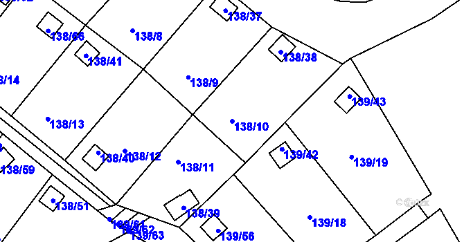 Parcela st. 138/10 v KÚ Perštejnec, Katastrální mapa