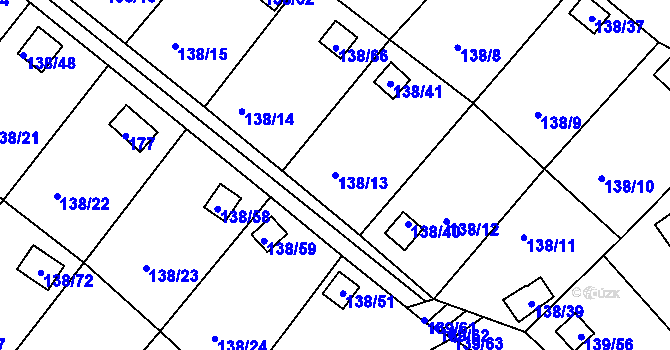 Parcela st. 138/13 v KÚ Perštejnec, Katastrální mapa
