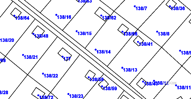 Parcela st. 138/14 v KÚ Perštejnec, Katastrální mapa