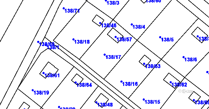 Parcela st. 138/17 v KÚ Perštejnec, Katastrální mapa