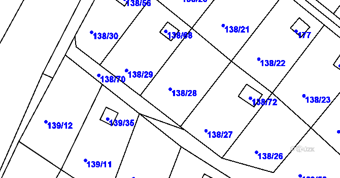 Parcela st. 138/28 v KÚ Perštejnec, Katastrální mapa