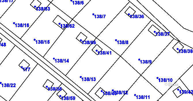 Parcela st. 138/41 v KÚ Perštejnec, Katastrální mapa