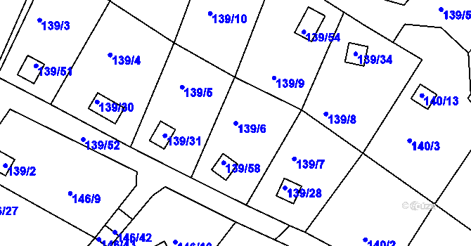 Parcela st. 139/6 v KÚ Perštejnec, Katastrální mapa