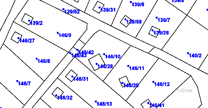 Parcela st. 146/10 v KÚ Perštejnec, Katastrální mapa