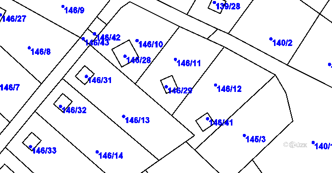 Parcela st. 146/29 v KÚ Perštejnec, Katastrální mapa