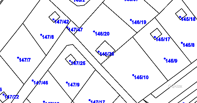 Parcela st. 146/38 v KÚ Perštejnec, Katastrální mapa