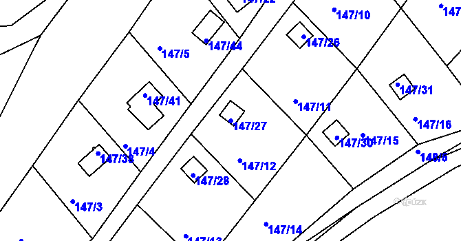 Parcela st. 147/27 v KÚ Perštejnec, Katastrální mapa