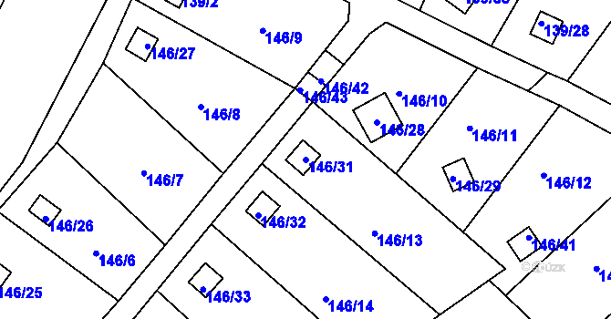 Parcela st. 146/31 v KÚ Perštejnec, Katastrální mapa