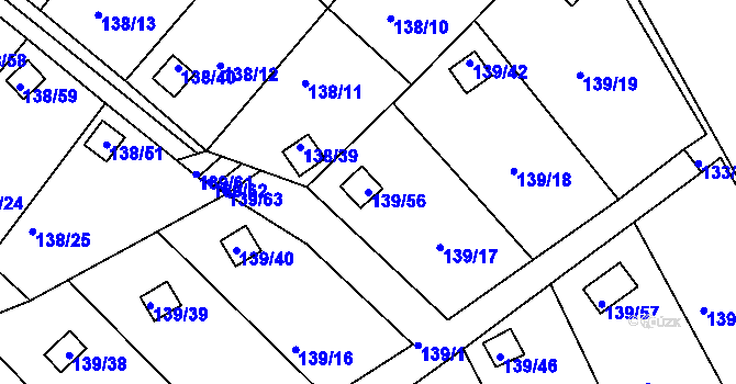 Parcela st. 139/56 v KÚ Perštejnec, Katastrální mapa