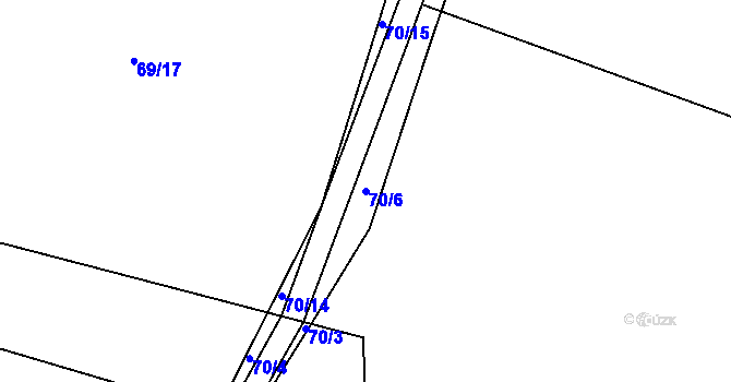 Parcela st. 70/6 v KÚ Perštejnec, Katastrální mapa