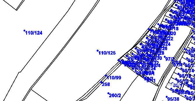 Parcela st. 110/125 v KÚ Perštejnec, Katastrální mapa