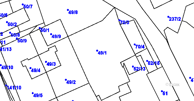 Parcela st. 49/1 v KÚ Neškaredice, Katastrální mapa