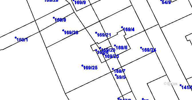 Parcela st. 169/6 v KÚ Neškaredice, Katastrální mapa