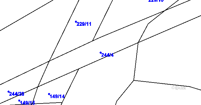 Parcela st. 244/4 v KÚ Neškaredice, Katastrální mapa