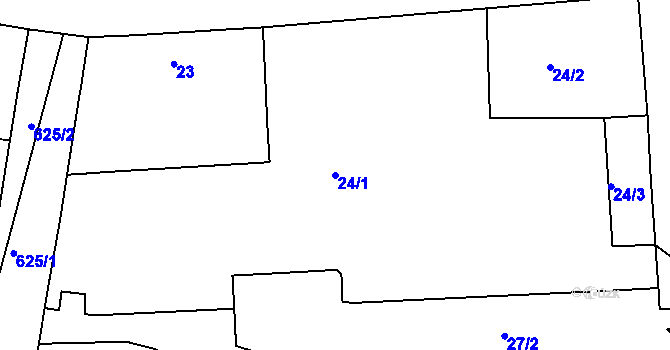Parcela st. 24/1 v KÚ Sedlec u Kutné Hory, Katastrální mapa
