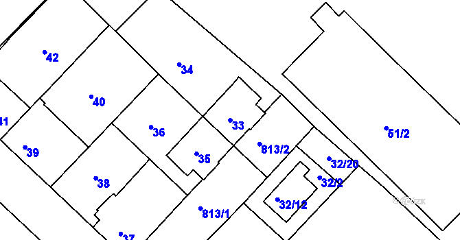 Parcela st. 33 v KÚ Sedlec u Kutné Hory, Katastrální mapa