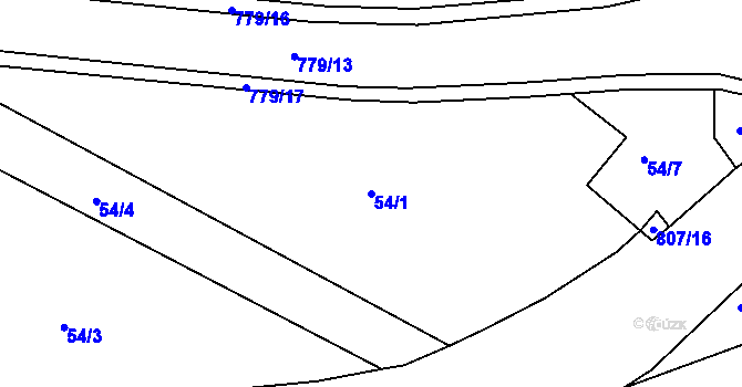 Parcela st. 54/1 v KÚ Sedlec u Kutné Hory, Katastrální mapa
