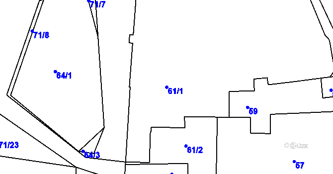 Parcela st. 61/1 v KÚ Sedlec u Kutné Hory, Katastrální mapa