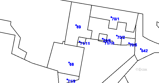 Parcela st. 71/11 v KÚ Sedlec u Kutné Hory, Katastrální mapa
