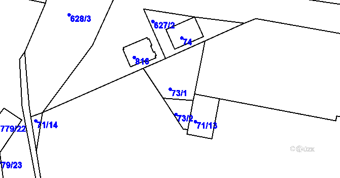 Parcela st. 73/1 v KÚ Sedlec u Kutné Hory, Katastrální mapa