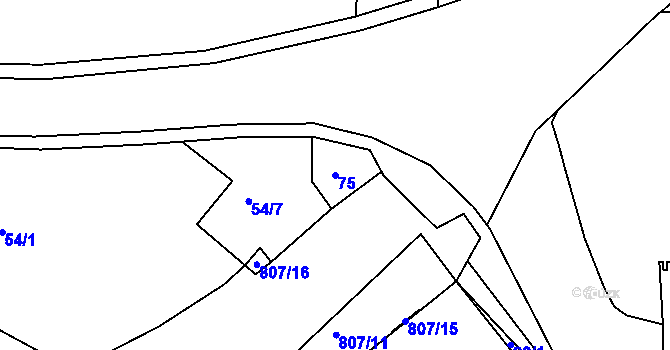 Parcela st. 75 v KÚ Sedlec u Kutné Hory, Katastrální mapa